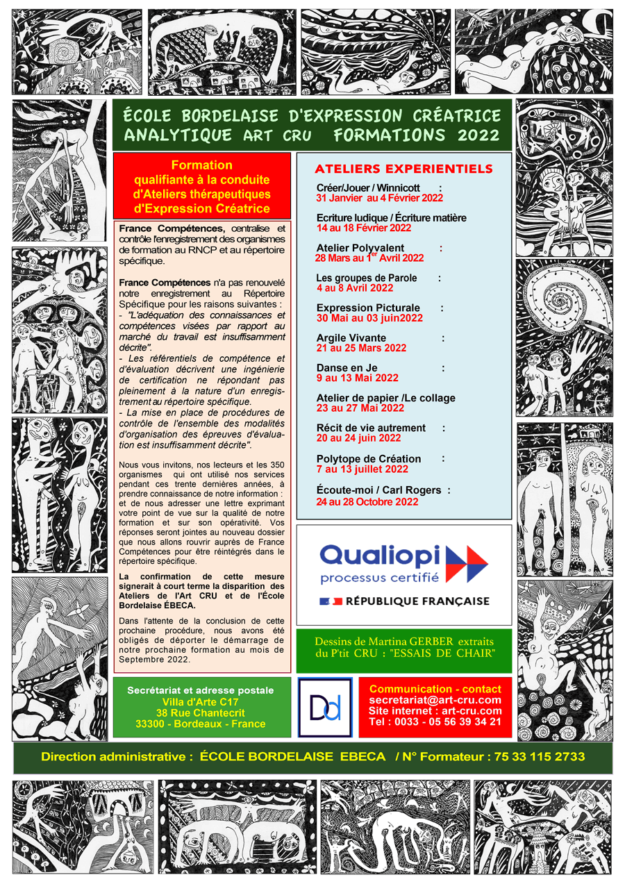 art cru accueil affiche formation 2020 2021